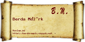 Berda Márk névjegykártya